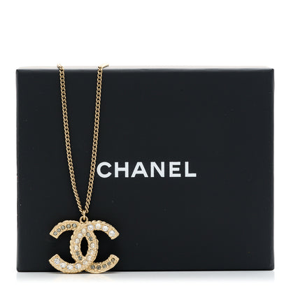 Chanel Crystal Enamel CC Reversible Pendant Necklace Gold 7 of 7