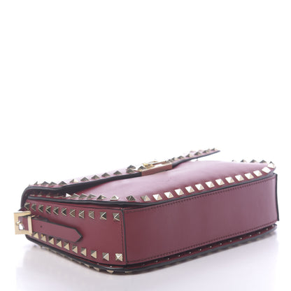 Valentino Garavani Vitello Medium Rockstud Flap Saddle Bag Scarlet 4 of 9