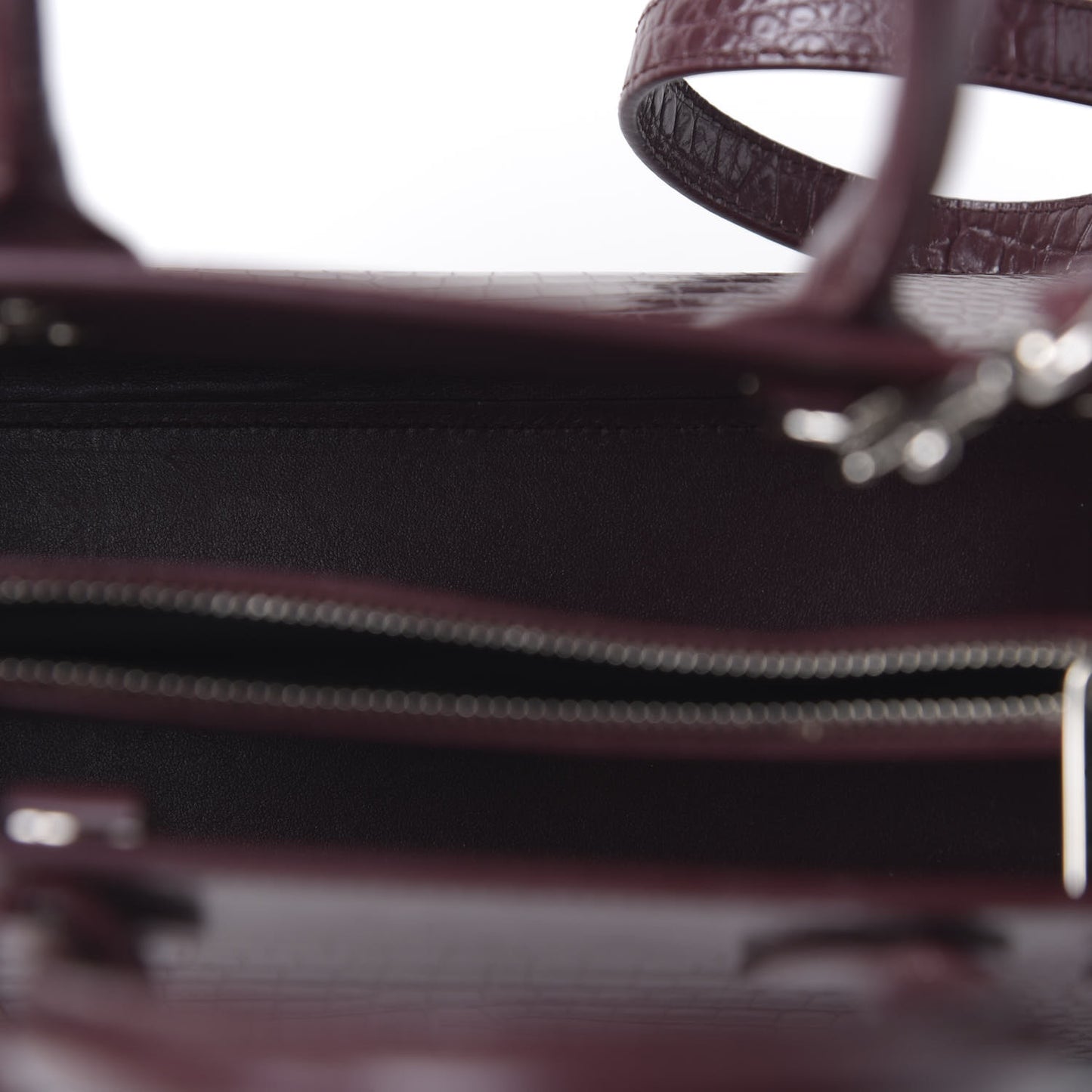 Calfskin Crocodile Embossed Baby Sac De Jour Rouge