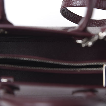Saint Laurent Calfskin Crocodile Embossed Baby Sac De Jour Rouge 5 of 9