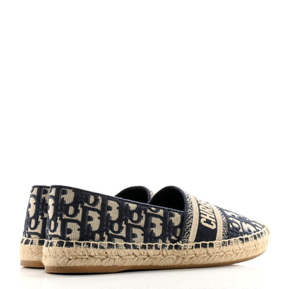 Christian Dior Oblique Embroidered Granville 15mm Espadrilles 38.5 Deep Blue 8 of 20