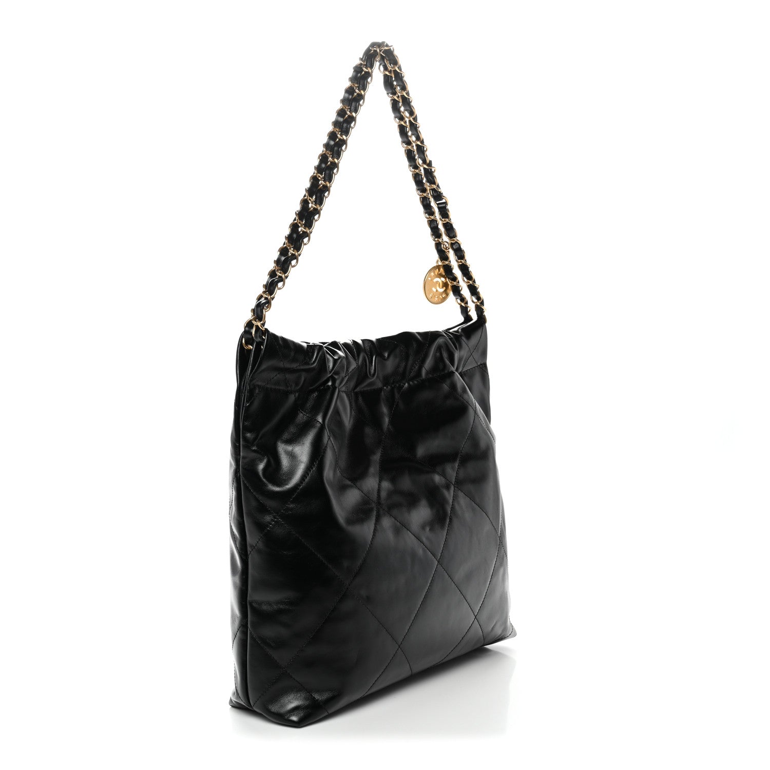 Chanel Shiny Calfskin Quilted Small Chanel 22 Black 4 of 11