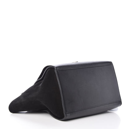 Celine Smooth Calfskin Suede Medium Bi-Color Trapeze Black 5 of 21