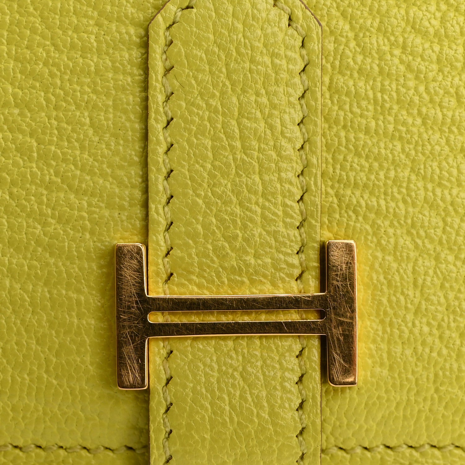 Hermes Chevre Mysore Bearn Gusset Wallet Lime 9 of 13