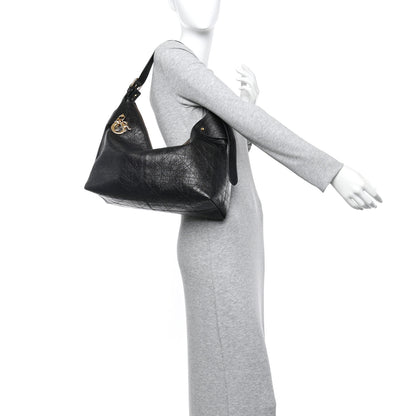 Christian Dior Crinkled Calfskin Macrocannage Large Voyage Bag Black 2 of 11