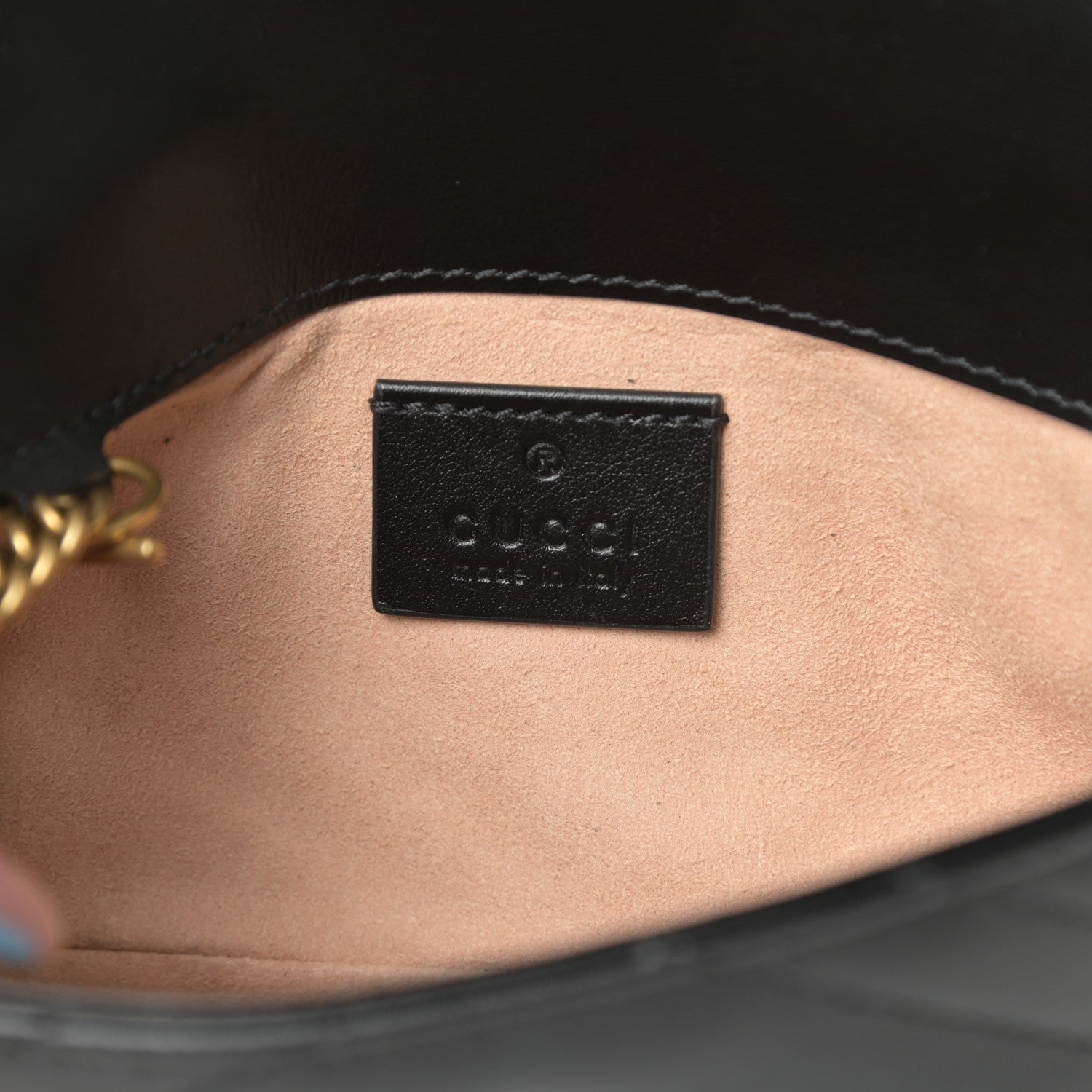 Gucci Calfskin Matelasse Super Mini GG Marmont Shoulder Bag Black 6 of 11