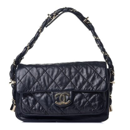 Chanel Distressed Lambskin Small Lady Braid Flap Black 1 of 9