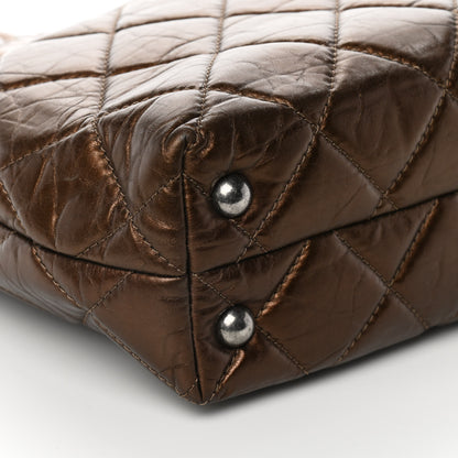Chanel Metallic Aged Calfskin Quilted Reissue 2.55 Tote Bronze 8 of 9