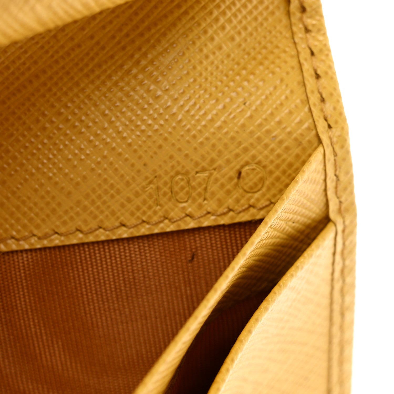 Prada Saffiano Triangle Continental Zip Wallet Soleil 7 of 9