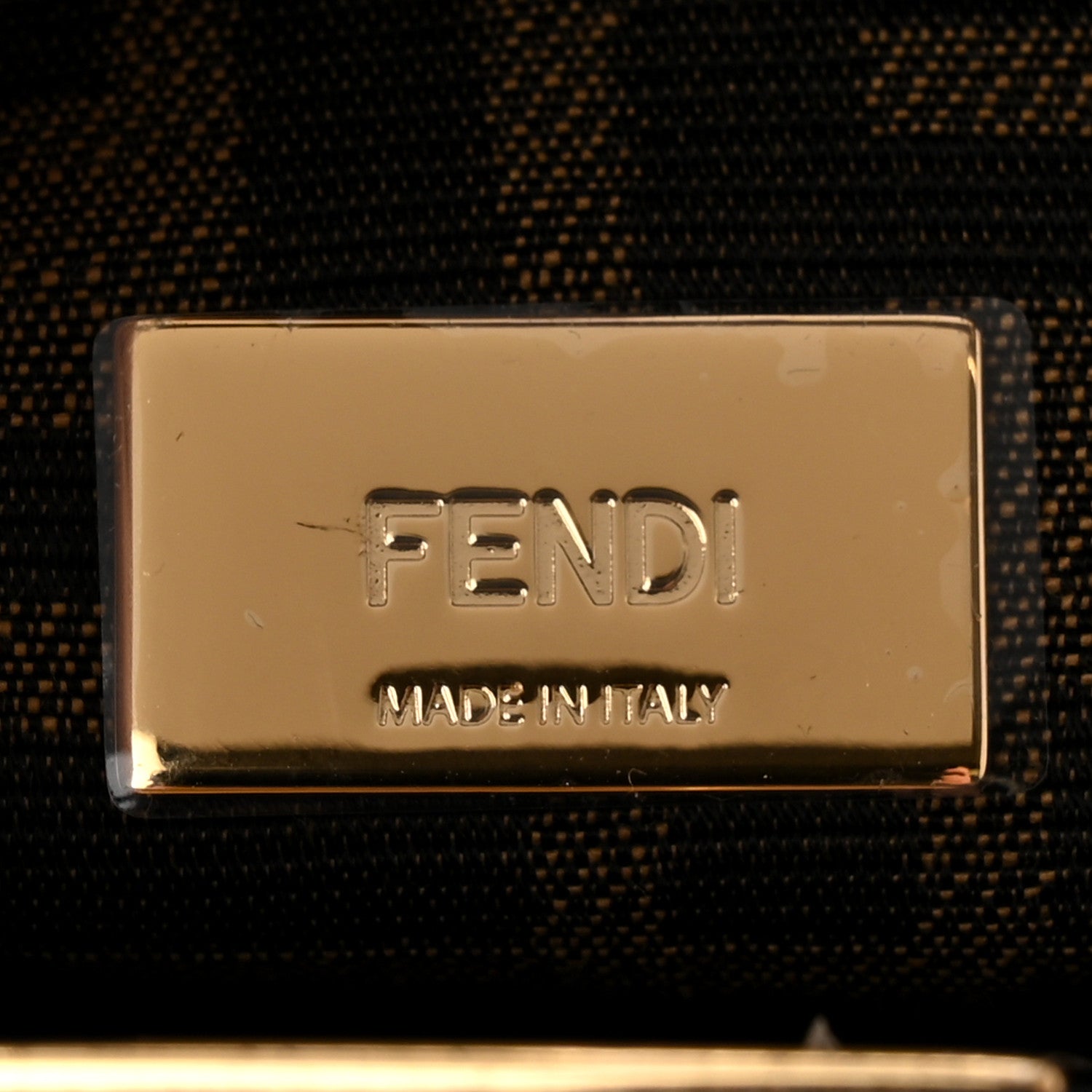 Fendi Denim Fabric Jacquard Cuoio FF 1974 Mini Peekaboo Iconic Satchel Blue Tobacco Moro 7 of 12