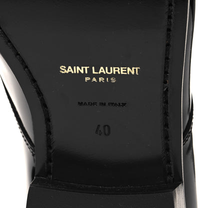 Saint Laurent Patent Baltimora Lace Up Derby Shoes 40 Black 7 of 8