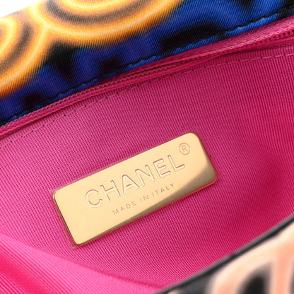 Chanel Fabric Printed Medium Chanel 19 Flap Black Multicolor 6 of 10