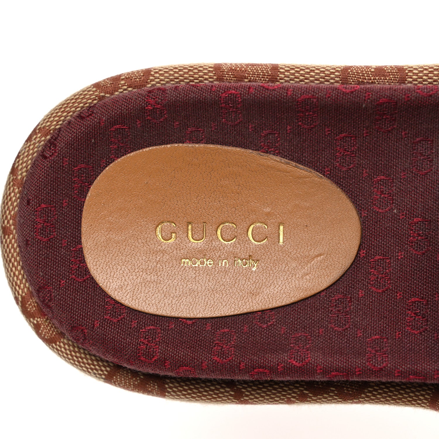 Gucci Canvas GG Monogram Angelina Platform Slide Sandals 36 Beige Ruggine 9 of 13