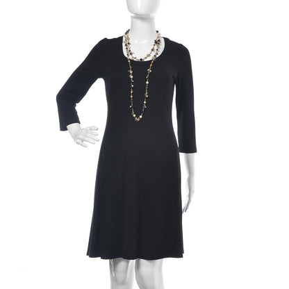 Chanel Pearl Crystal Bead CC Long Necklace Black 2 of 4