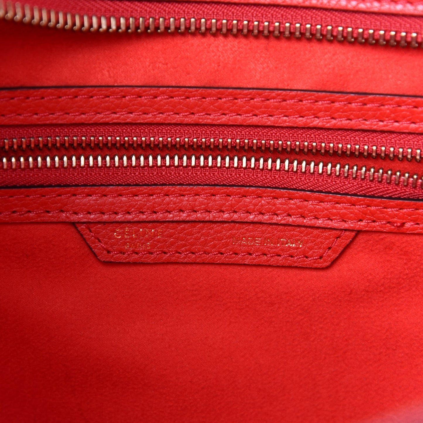 Drummed Calfskin Mini Luggage Coquelicot