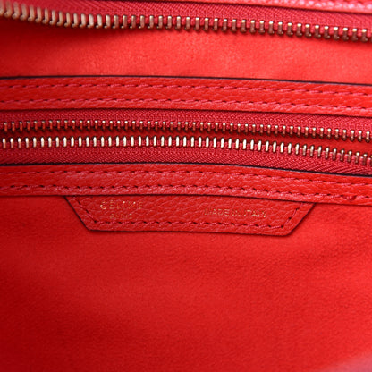 Celine Drummed Calfskin Mini Luggage Coquelicot 8 of 10