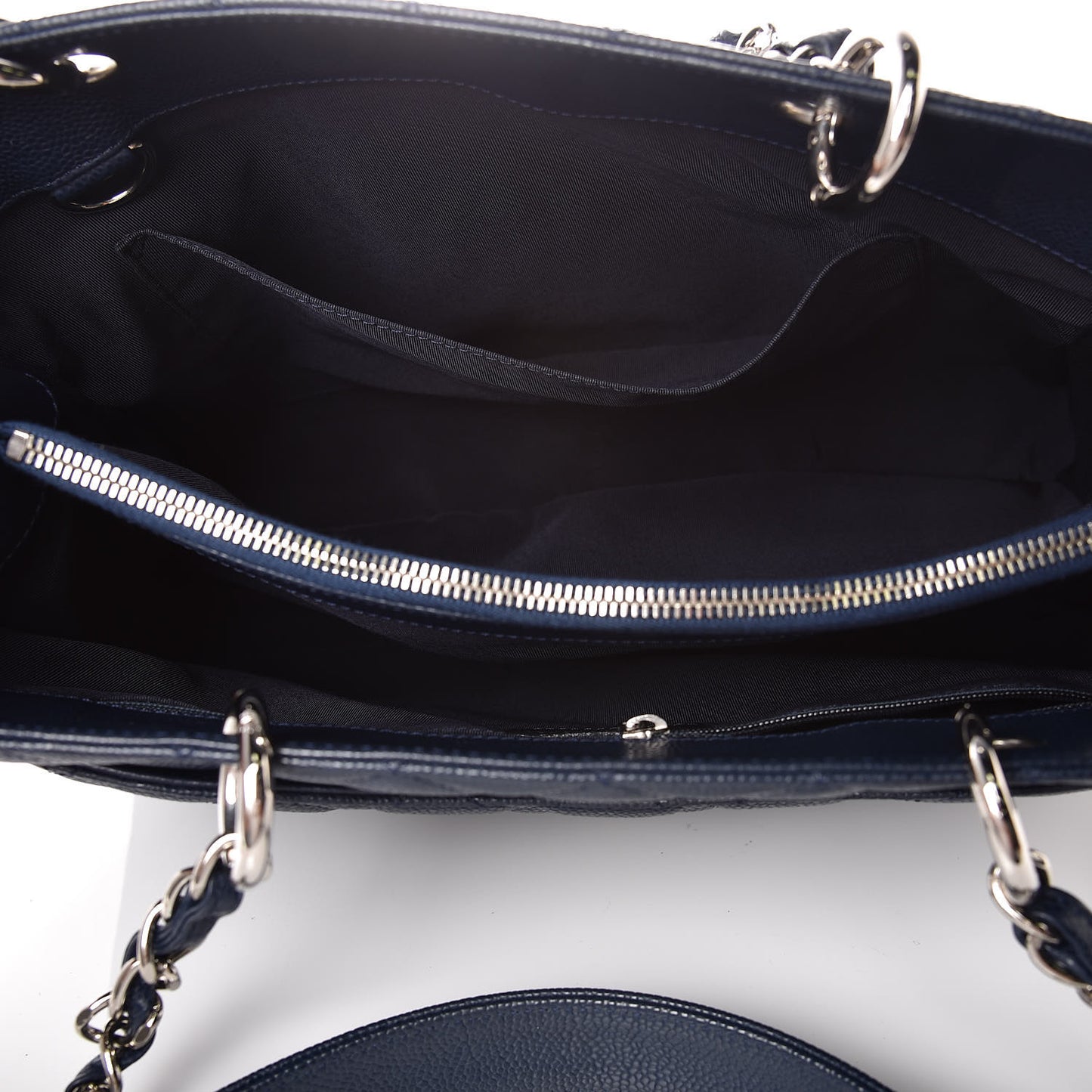 Caviar Quilted Grand Shopping Tote GST Dark Navy Blue
