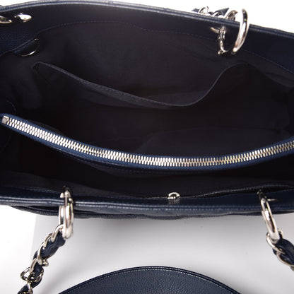 Chanel Caviar Quilted Grand Shopping Tote GST Dark Navy Blue 7 of 9