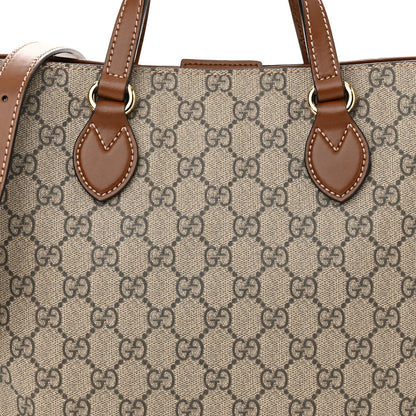 Gucci Soft GG Supreme Monogram Small Crossbody Tote Beige Cuir 8 of 10