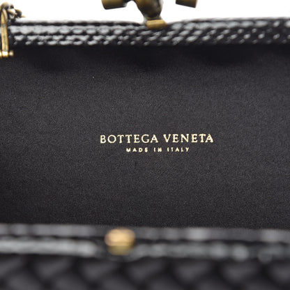 Bottega Veneta Satin Ayers Intrecciato Chain Knot Clutch Black 6 of 9