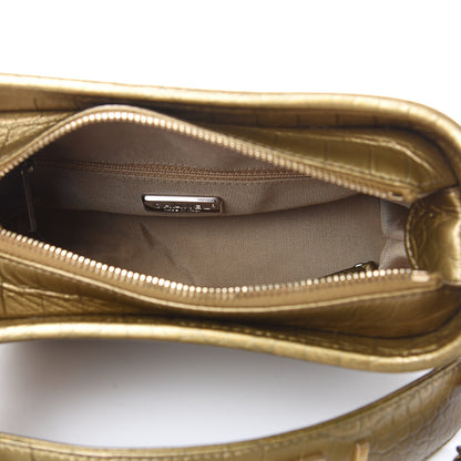 Chanel Metallic Calfskin Crocodile Embossed Cocodile Small Gabrielle Hobo Gold 5 of 11