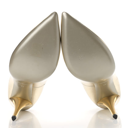 Saint Laurent Calfskin Clara Pumps 40 Gold 5 of 21