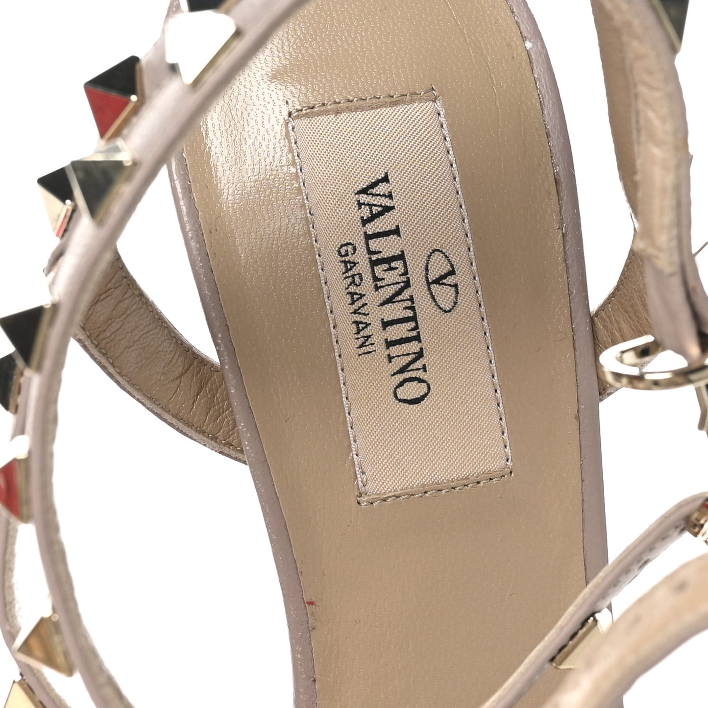 Patent Rockstud Ankle Strap 65mm Pumps 36.5 Indaco Poudre