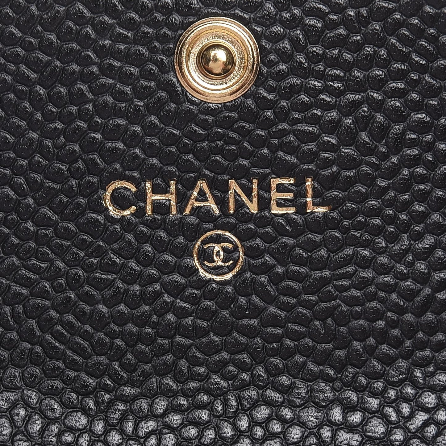 Caviar Quilted Flap Card Holder Black