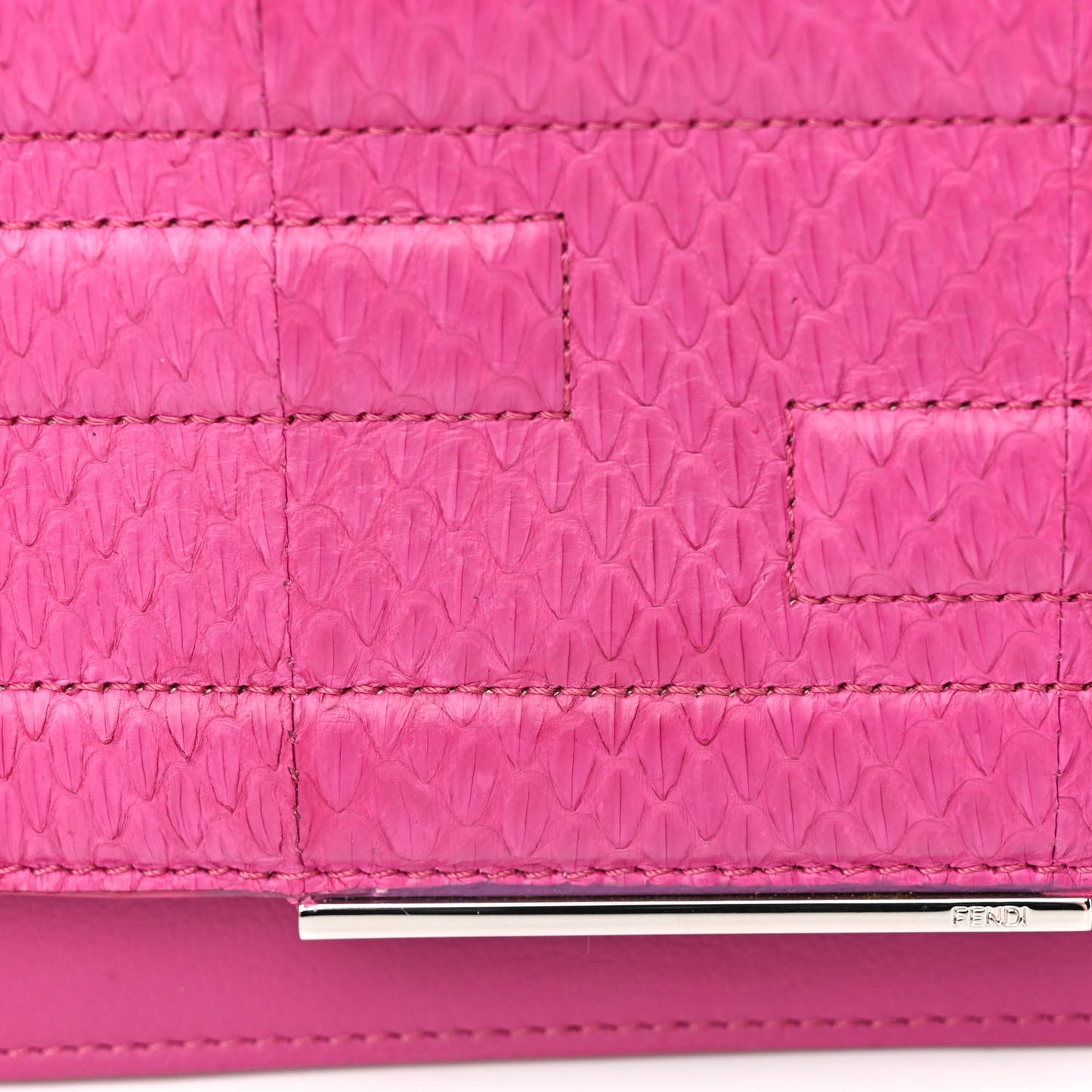 Snakeskin Tube Wallet on Chain Magenta
