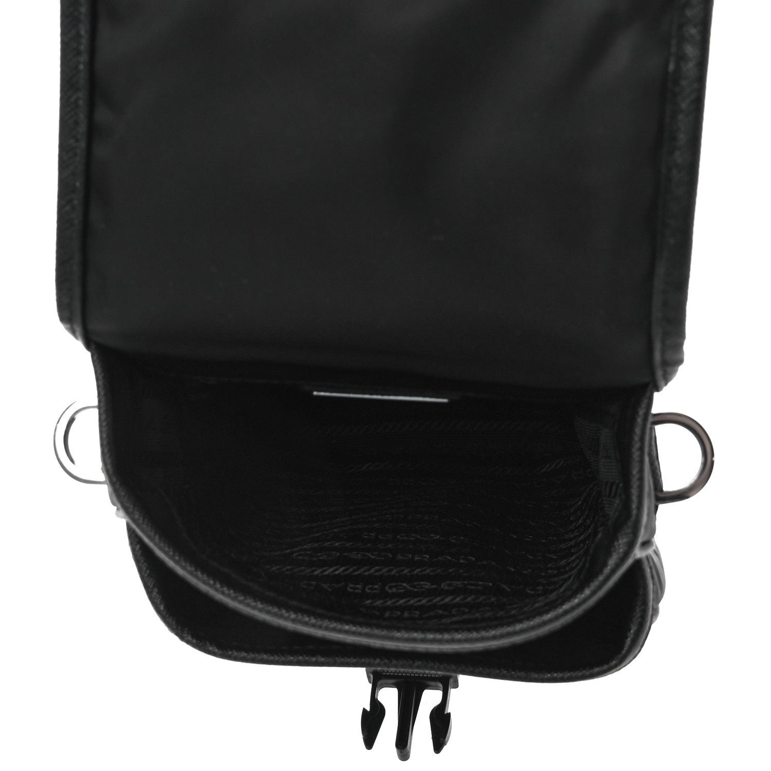 Prada Re-Nylon Saffiano Mini Pocket Single Snap Buckle Messenger Bag Black 5 of 11