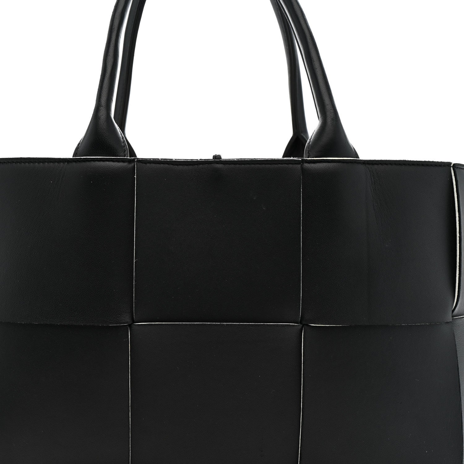 Bottega Veneta Nappa Maxi Intrecciato Small Arco Tote Black White 8 of 14