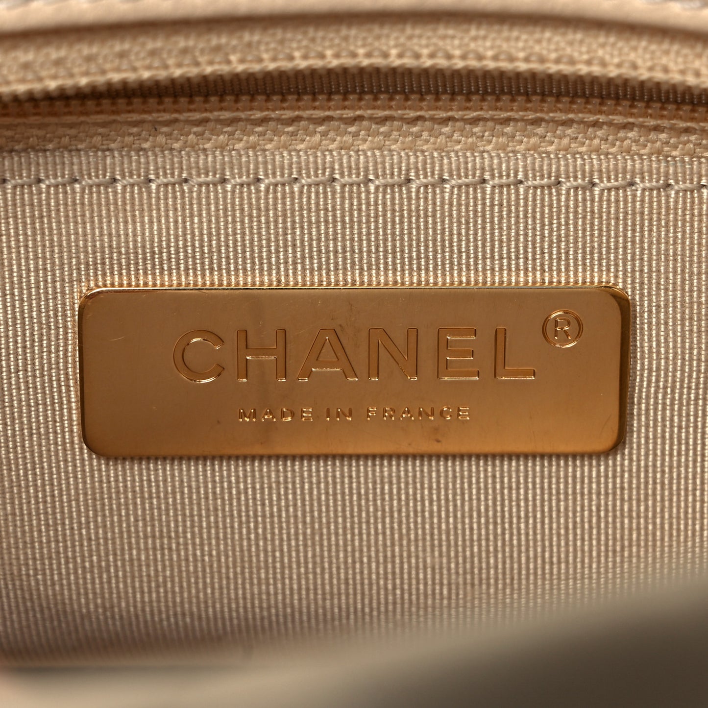 Lambskin Quilted Large Chanel 19 Flap Dark Beige