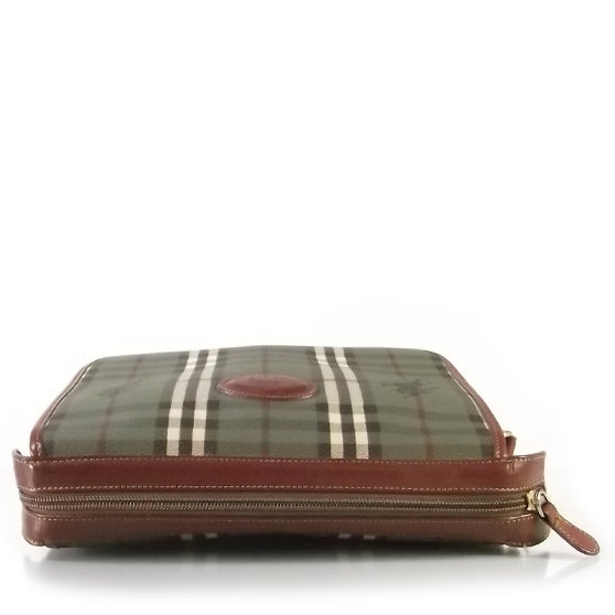 BURBERRYS Vintage Haymarket Check Shoulder Bag Green