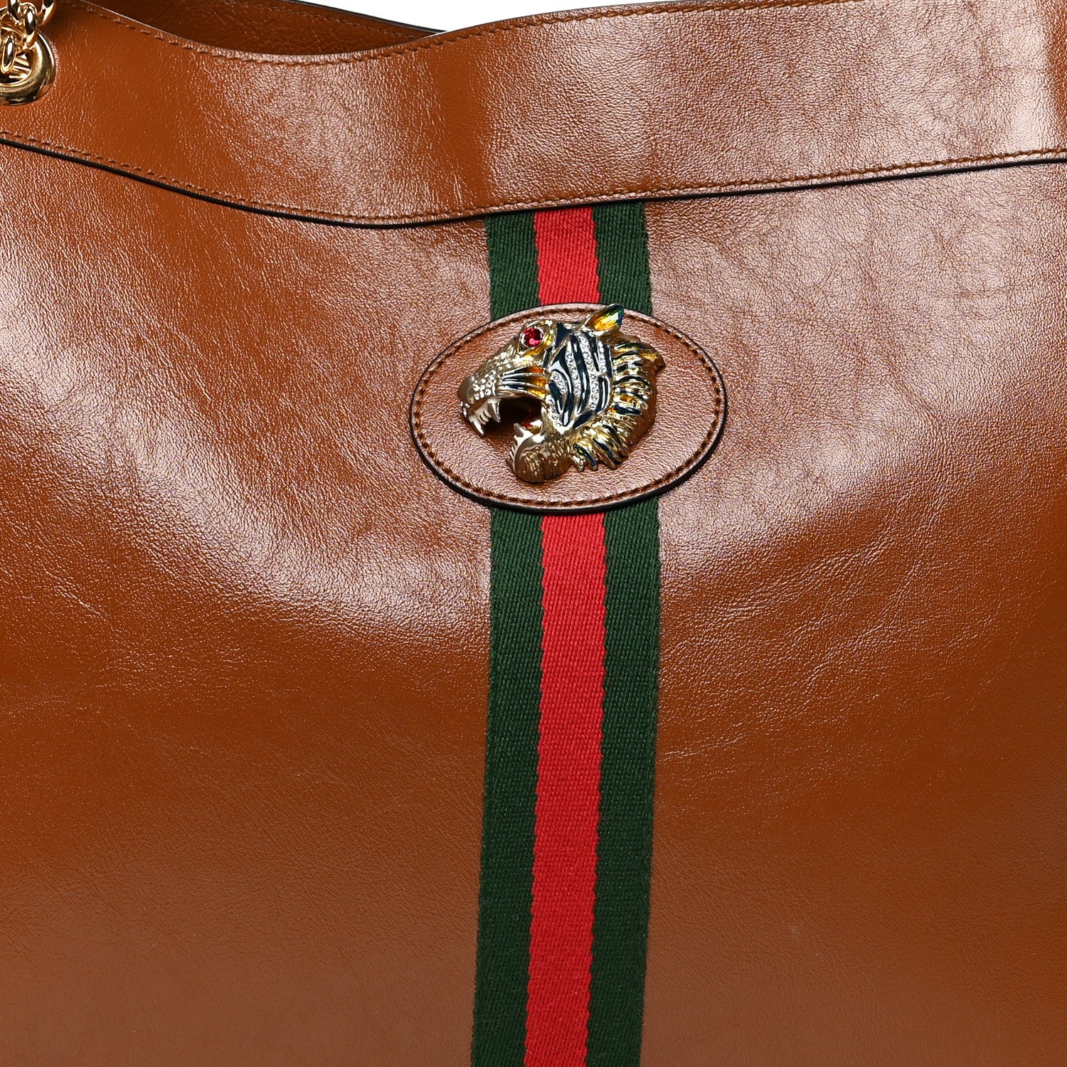 Gucci Calfskin Large Rajah Chain Tote Cuir 11 of 13