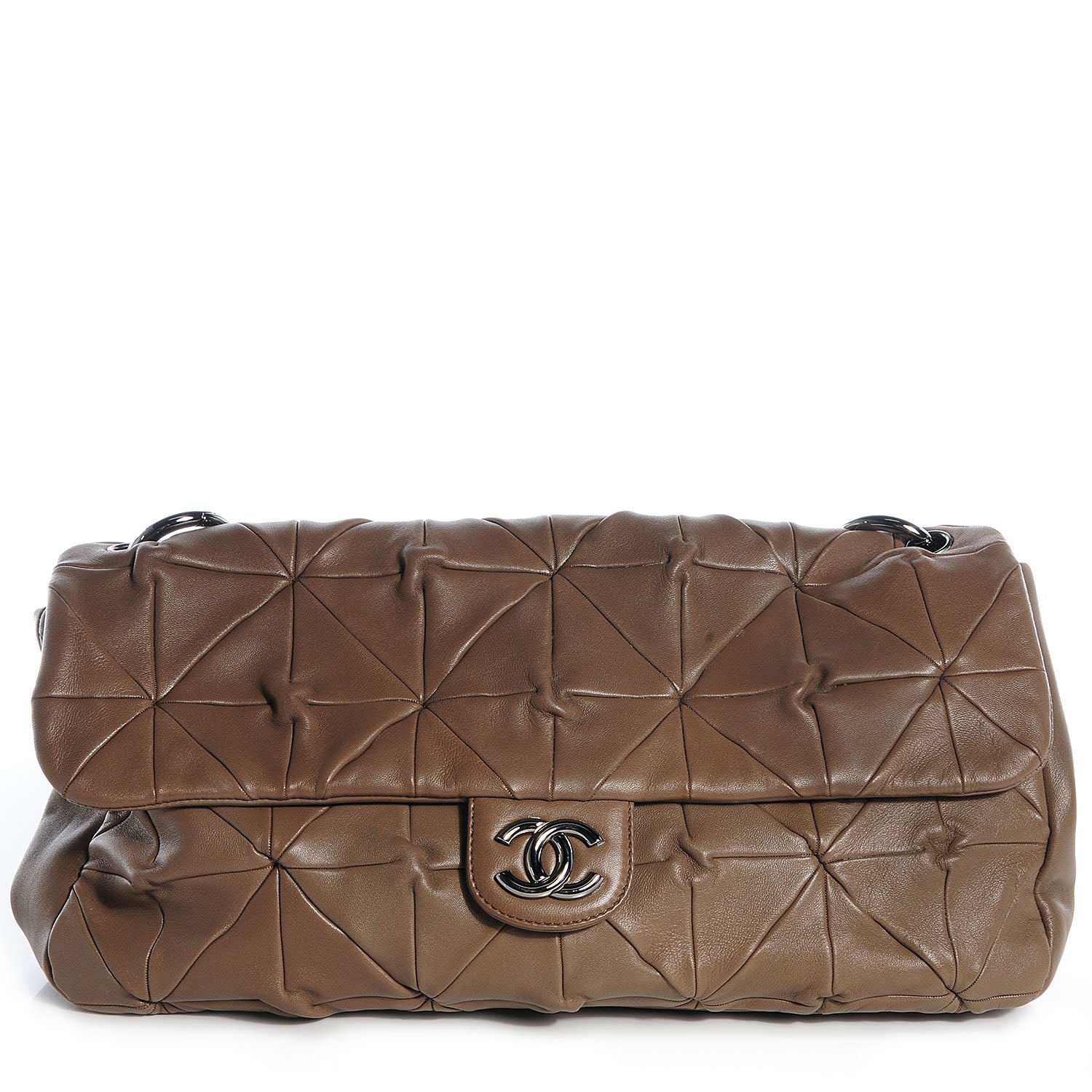 Chanel Lambskin Quilted Jumbo Origami Soft Squares Flap Khaki 1 of 8