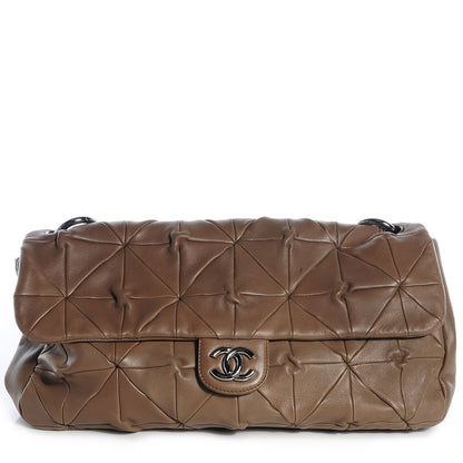 Chanel Lambskin Quilted Jumbo Origami Soft Squares Flap Khaki 1 of 8
