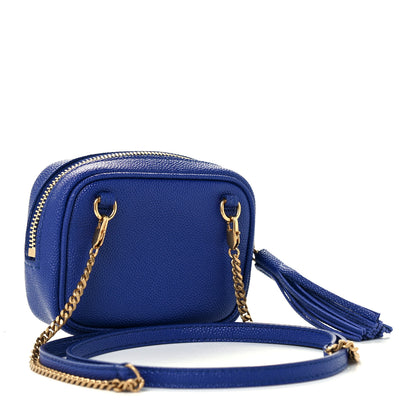 Saint Laurent Grain De Poudre Matelasse Monogram Baby Lou Camera Bag Sapphire Blue 3 of 10