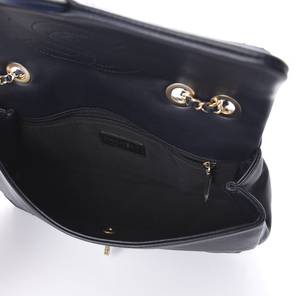 Chanel Lambskin Quilted Medium Graphic Flap Navy Black 5 of 10