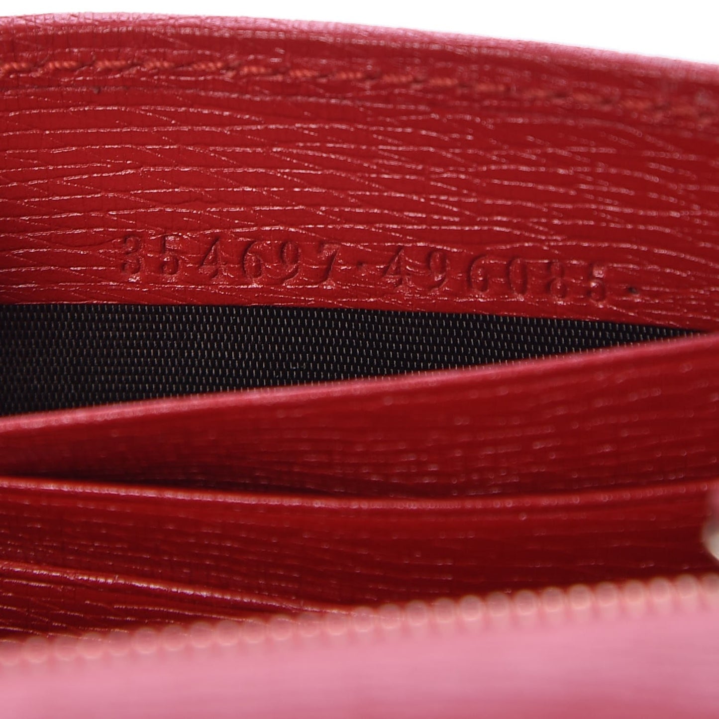 Textured Calfskin Medium Betty Chain Wallet Tabasco Red