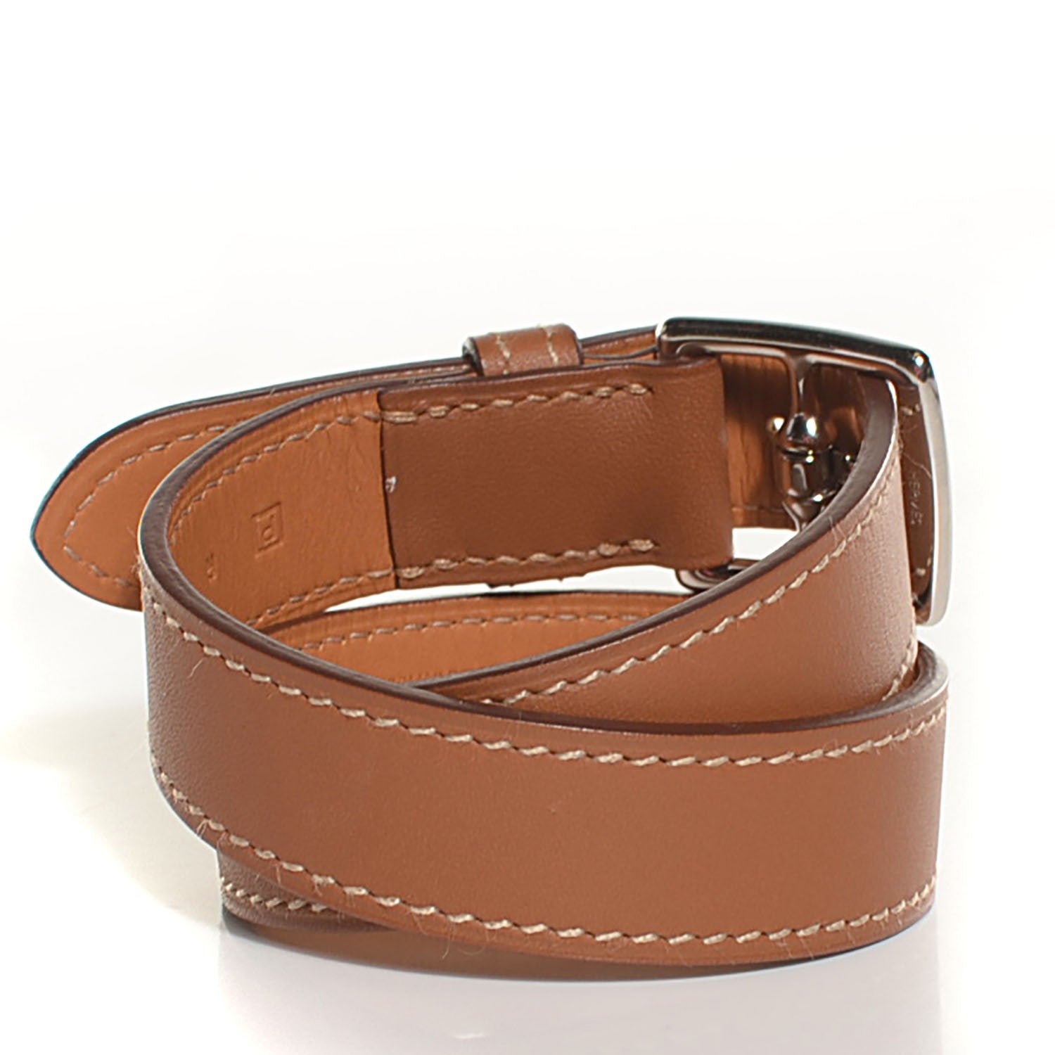 Hermes Tadelakt Etriviere Double Tour Bracelet M Fauve 3 of 6