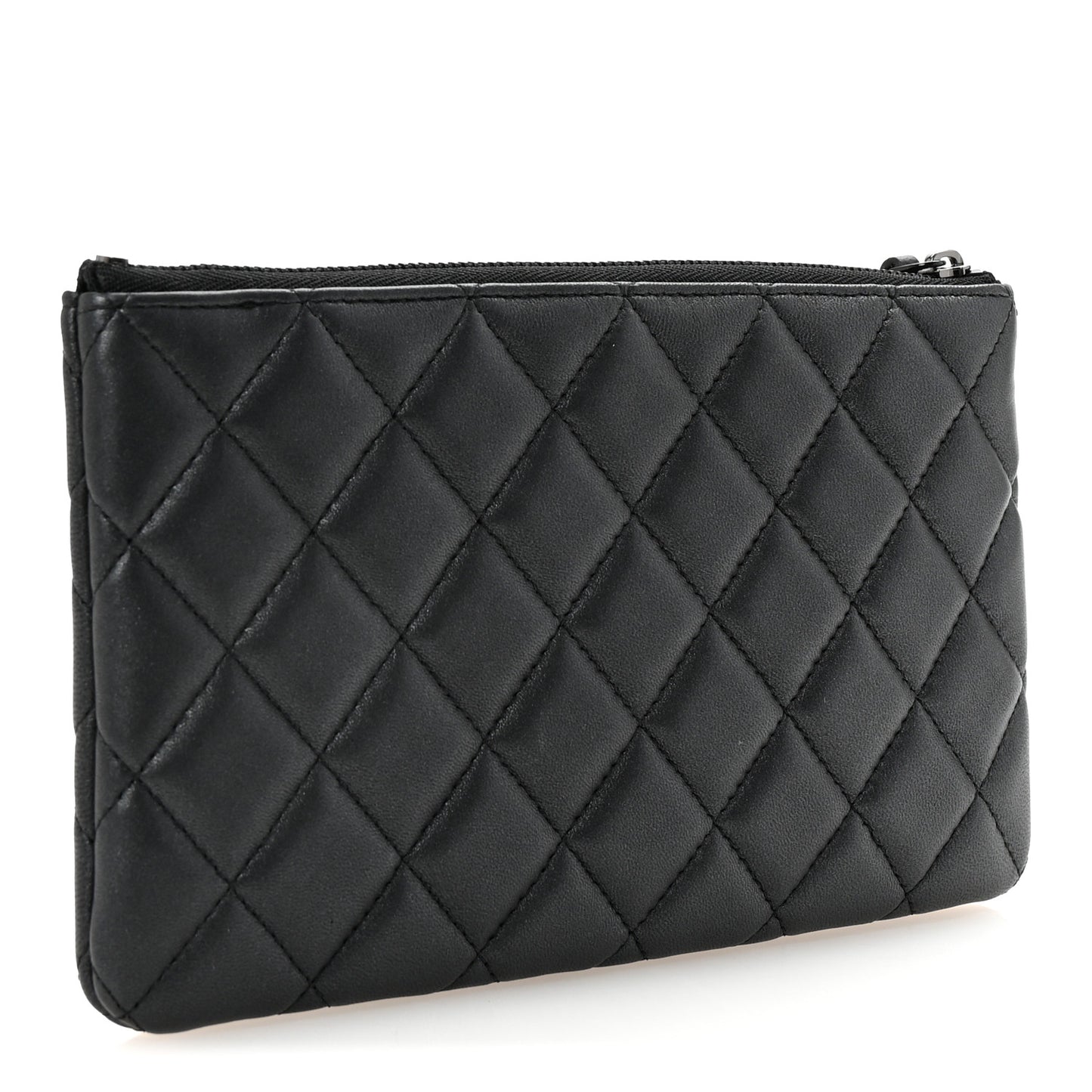 Pearly Lambskin Quilted Cosmetic Case So Black