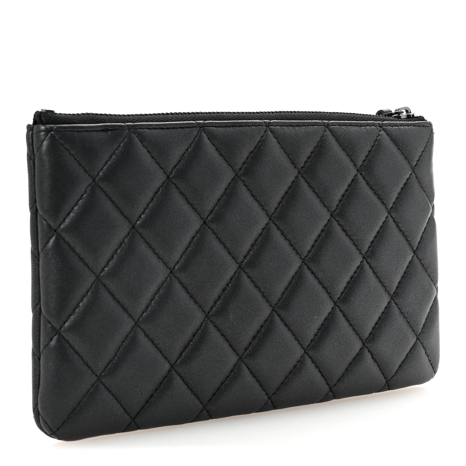 Chanel Pearly Lambskin Quilted Cosmetic Case So Black 3 of 8