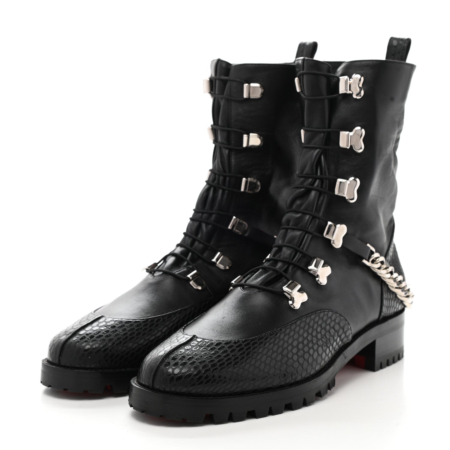 Christian Louboutin Calfskin Horse Guarda Flat Boot 40 Black 3 of 7