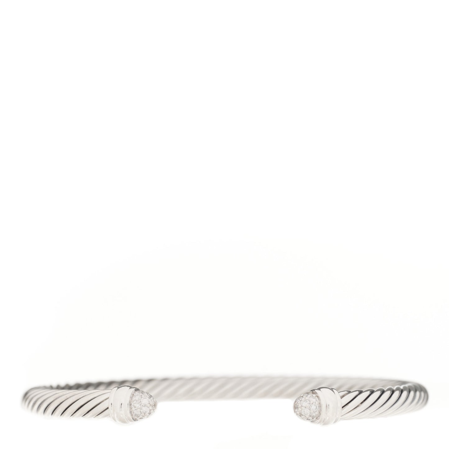 Sterling Silver Pave Diamond 5mm Cable Classics Bracelet