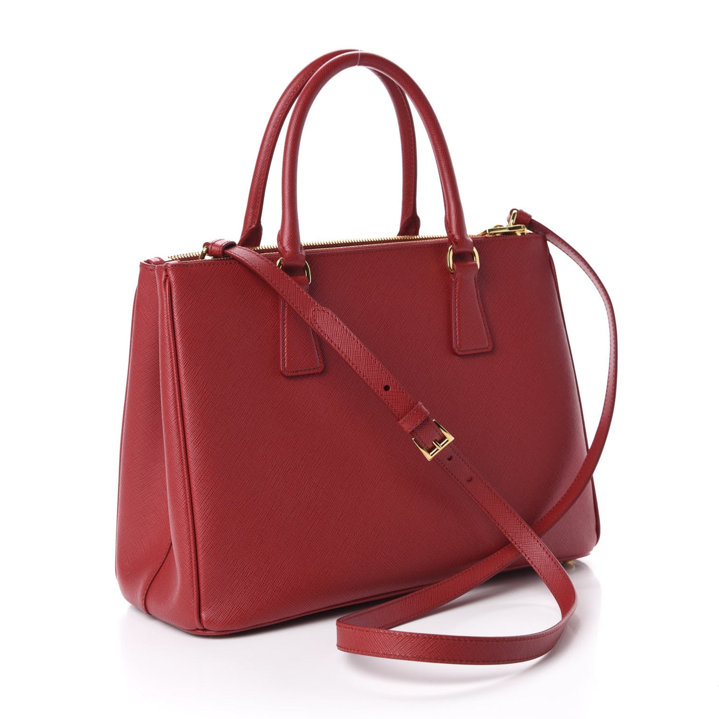 Saffiano Medium Galleria Double Zip Tote Fuoco