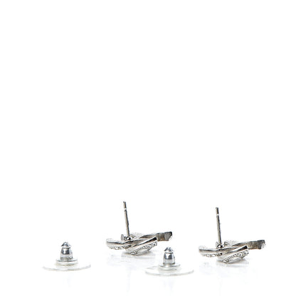 Chanel Crystal CC Earrings Silver 3 of 4