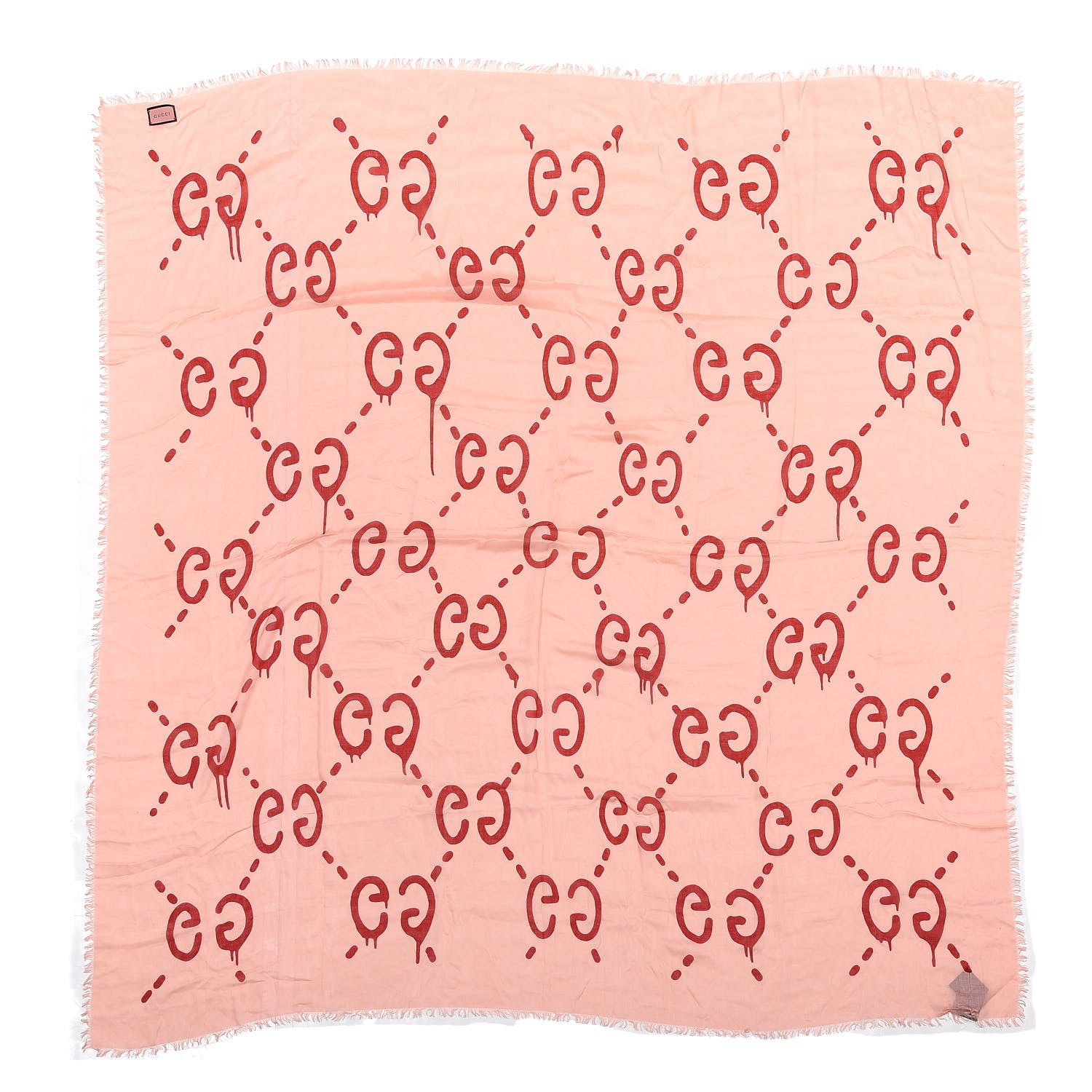 Gucci Modal Silk GG Writers Shawl Roseate Red 1 of 5