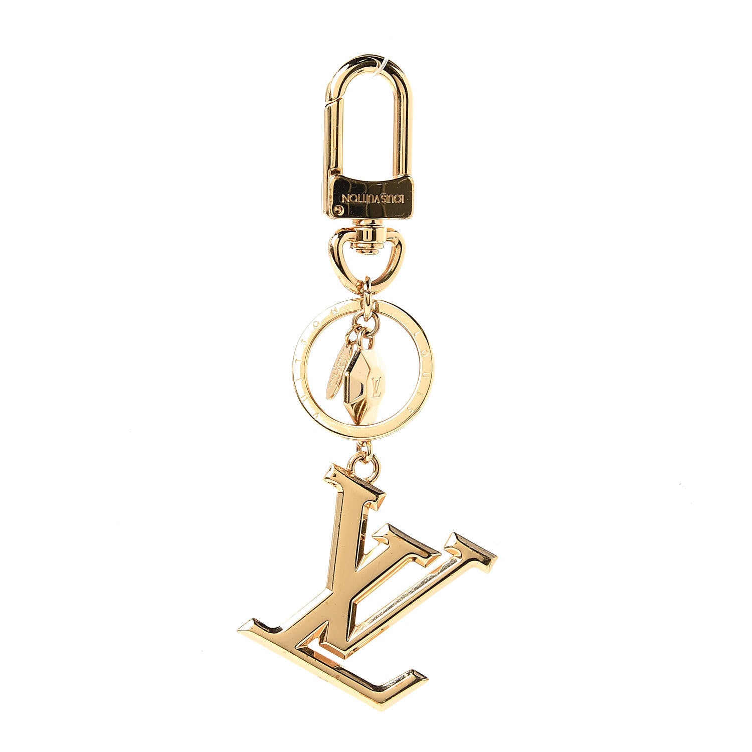 Louis Vuitton LV Facettes Bag Charm Key Holder Gold 1 of 3