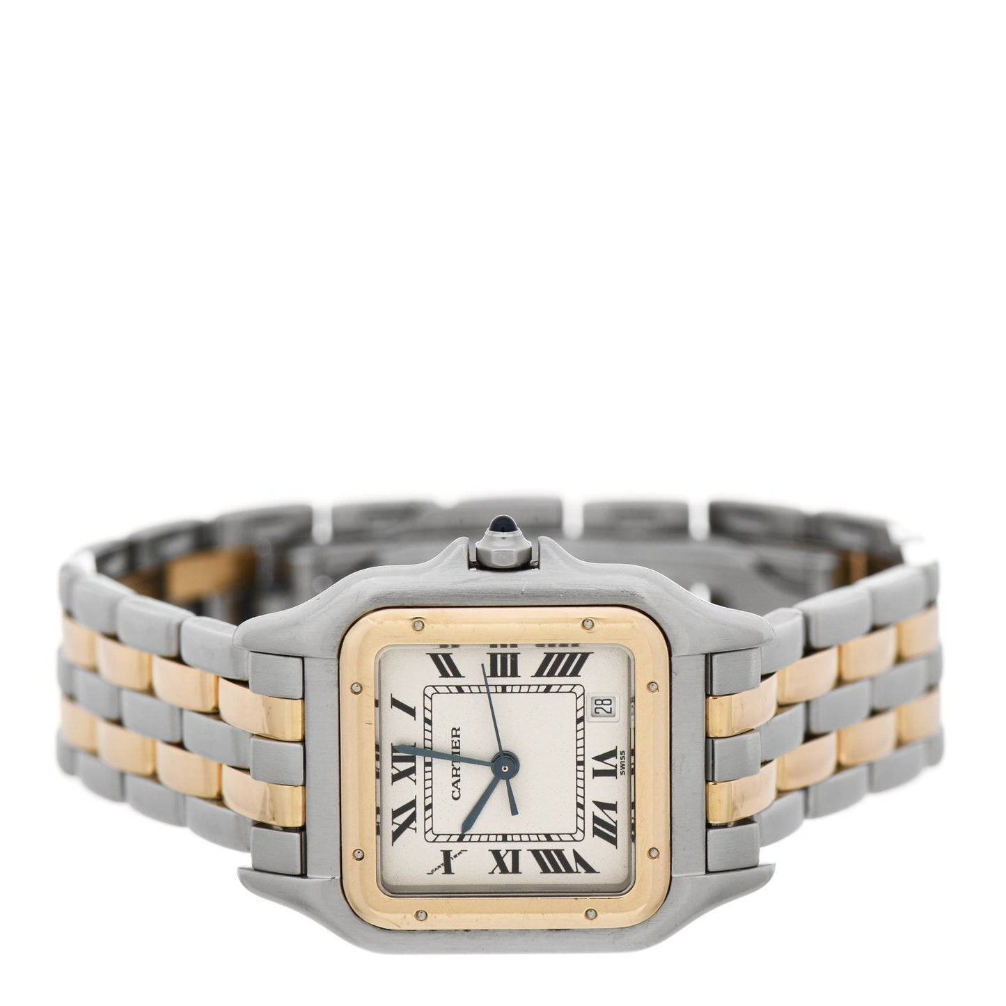 Stainless Steel 18K Yellow Gold 27mm Panthere Quartz Watch