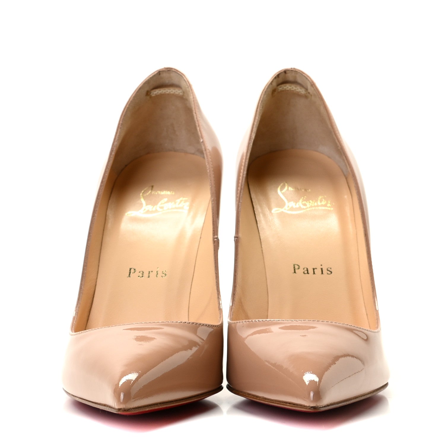 Christian Louboutin Patent Pigalle 100 Pumps 37 Nude 2 of 8